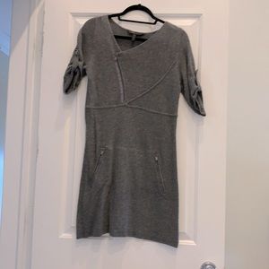 Grey 3/4 sleeve sweater dress